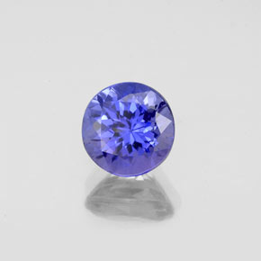 Tanzanite bleue naturelle coupe roude, 1,24 ct, VS