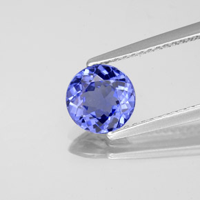 Tanzanite bleue naturelle coupe roude, 1,18 ct, VVS-VS