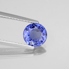 Tanzanite bleue naturelle coupe roude, 1,18 ct, VVS-VS