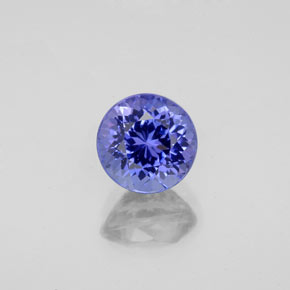 Tanzanite bleue naturelle coupe roude, 1,42 ct, VVS