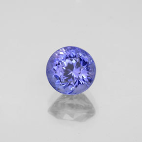 Tanzanite bleue naturelle coupe roude, 1,42 ct, VVS