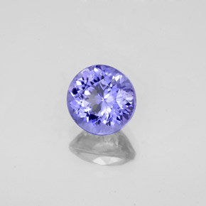 Tanzanite bleue naturelle coupe roude, 1,37 ct, VVS