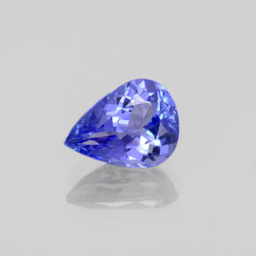 Tanzanite bleue naturelle en forme de poire, 1,41 ct, VS
