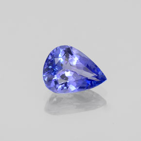 Tanzanite bleue naturelle en forme de poire, 1,41 ct, VS