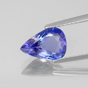 Tanzanite bleue naturelle en forme de poire, 1,57 ct, VVS