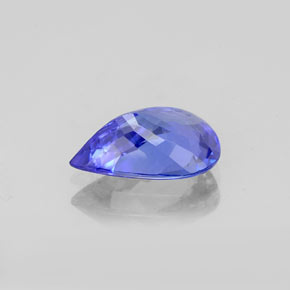 Tanzanite bleue naturelle en forme de poire, 1,57 ct, VVS