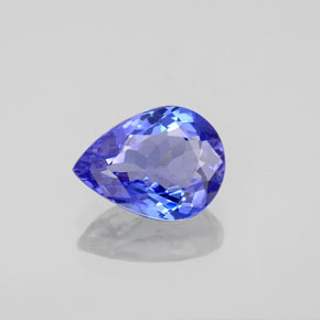Tanzanite bleue naturelle en forme de poire, 1,65 ct, IF