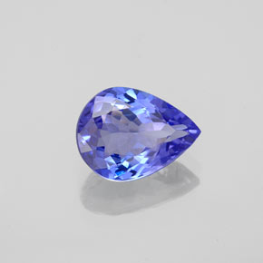 Tanzanite bleue naturelle en forme de poire, 1,65 ct, IF