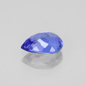 Tanzanite bleue naturelle en forme de poire, 1,65 ct, IF