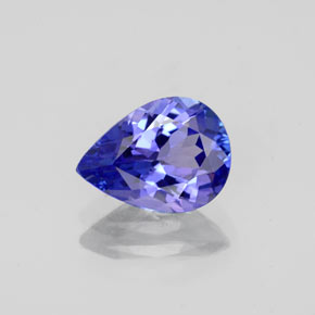 Tanzanite bleue naturelle en forme de poire, 1,41 ct, VVS