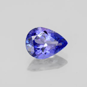 Tanzanite bleue naturelle en forme de poire, 1,41 ct, VVS