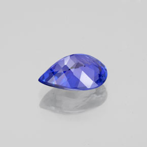 Tanzanite bleue naturelle en forme de poire, 1,41 ct, VVS