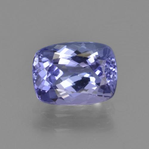 Tanzanite bleue naturelle coupe coussin, 1,71 ct, VVS-VS