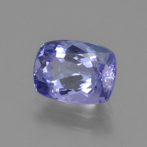 Tanzanite bleue naturelle coupe coussin, 1,71 ct, VVS-VS