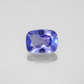 Tanzanite bleue naturelle coupe coussin, 1,48 ct, VVS