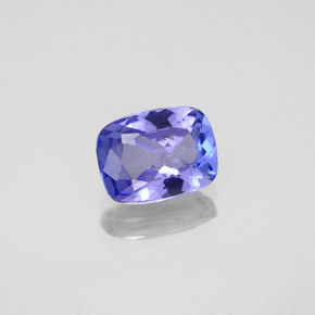 Tanzanite bleue naturelle coupe coussin, 1,48 ct, VVS