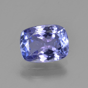 Tanzanite bleue naturelle coupe coussin, 1,50 ct, VVS