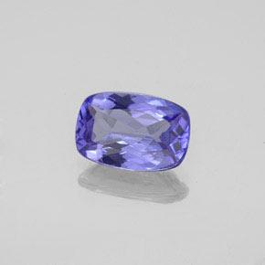 Tanzanite bleue naturelle coupe coussin, 1,54 ct, VVS