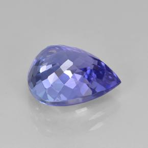 Tanzanite bleue naturelle en forme de poire, 3,47 ct, VVS