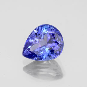 Tanzanite bleue naturelle en forme de poire, 2,19 ct, VVS-VS