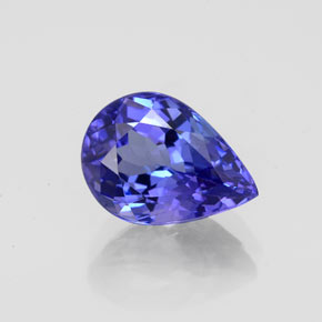 Tanzanite bleue naturelle en forme de poire, 2,46 ct, VVS