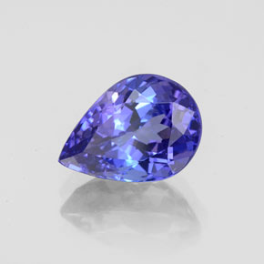 Tanzanite bleue naturelle en forme de poire, 2,46 ct, VVS