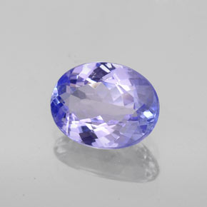 Tanzanite bleue naturelle coupe ovale, 1,66 ct, VS