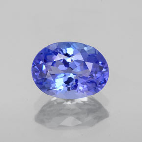 Tanzanite bleue naturelle coupe ovale, 1,66 ct, SI