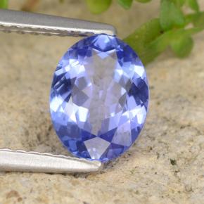 Tanzanite bleue naturelle coupe ovale, 1,26 ct, SI