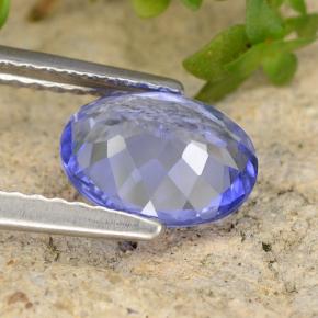 Tanzanite bleue naturelle coupe ovale, 1,26 ct, SI