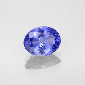 Tanzanite bleue naturelle coupe ovale, 1,48 ct, VVS