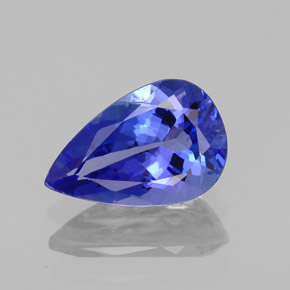 Tanzanite bleue naturelle en forme de poire, 1,29 ct, VS