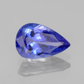 Tanzanite bleue naturelle en forme de poire, 1,29 ct, VS