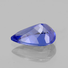 Tanzanite bleue naturelle en forme de poire, 1,29 ct, VS