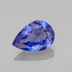 Tanzanite bleue naturelle en forme de poire, 1,66 ct, VS-SI