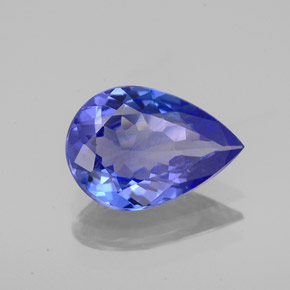 Tanzanite bleue naturelle en forme de poire, 1,66 ct, VS-SI