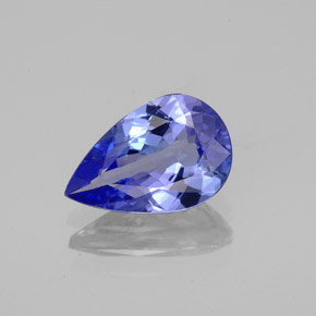 Tanzanite bleue naturelle en forme de poire, 1,74 ct, VVS