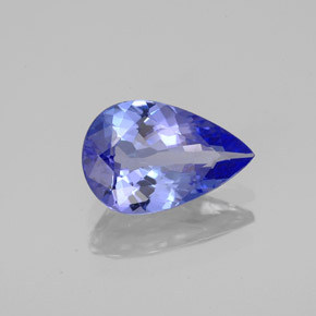 Tanzanite bleue naturelle en forme de poire, 1,74 ct, VVS
