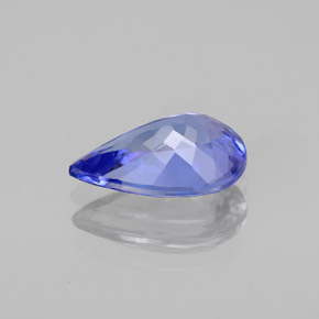 Tanzanite bleue naturelle en forme de poire, 1,74 ct, VVS