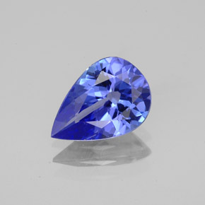 Tanzanite bleue naturelle en forme de poire, 1,65 ct, VVS