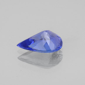 Tanzanite bleue naturelle en forme de poire, 1,65 ct, VVS
