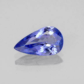 Tanzanite bleue naturelle en forme de poire, 1,49 ct, VVS