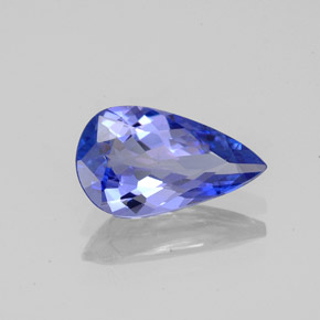 Tanzanite bleue naturelle en forme de poire, 1,49 ct, VVS