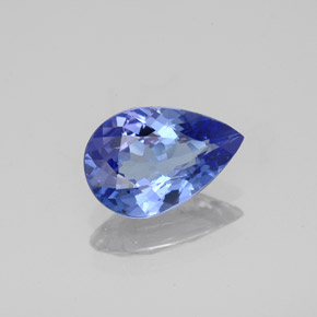 Tanzanite bleue naturelle en forme de poire, 1,43 ct, VVS