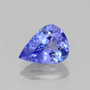 Tanzanite bleue naturelle en forme de poire, 1,73 ct, VVS