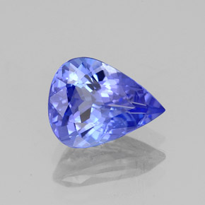 Tanzanite bleue naturelle en forme de poire, 1,73 ct, VVS