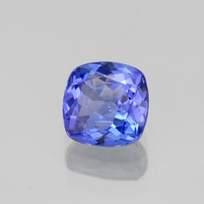Tanzanite bleue naturelle coupe coussin, 1,00 ct, VVS