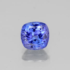 Tanzanite bleue naturelle coupe coussin, 1,05 ct, VS