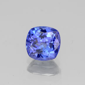 Tanzanite bleue naturelle coupe coussin, 1,05 ct, VS