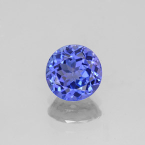 Tanzanite bleue naturelle coupe roude, 1,12 ct, VS